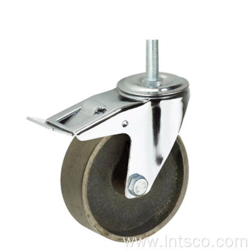 Industry Threaded Stem Cast Iron Brake Casters